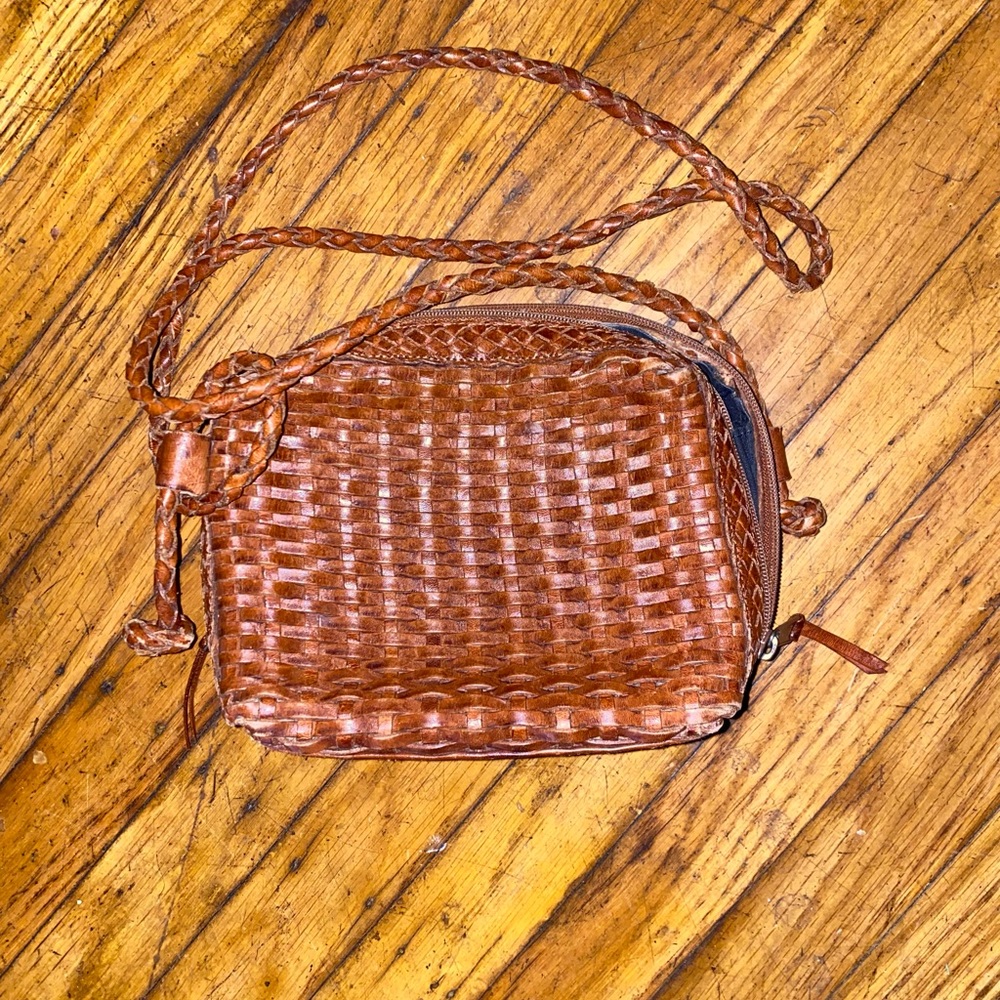 Vintage Bellini leather weave bag